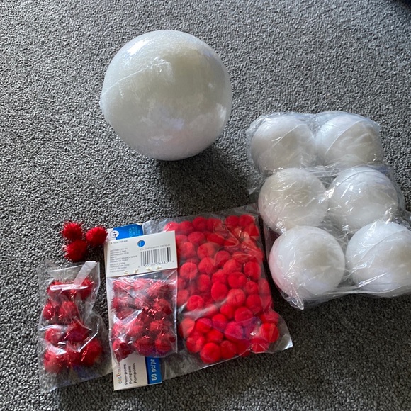 Lot of craft items Styrofoam balls and Pom poms - Picture 1 of 6